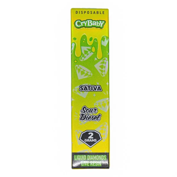 Sour-Diesel-Sativa-CryBaby CryBaby 2G Live Resin Liquid Diamonds | Pluma de Wax